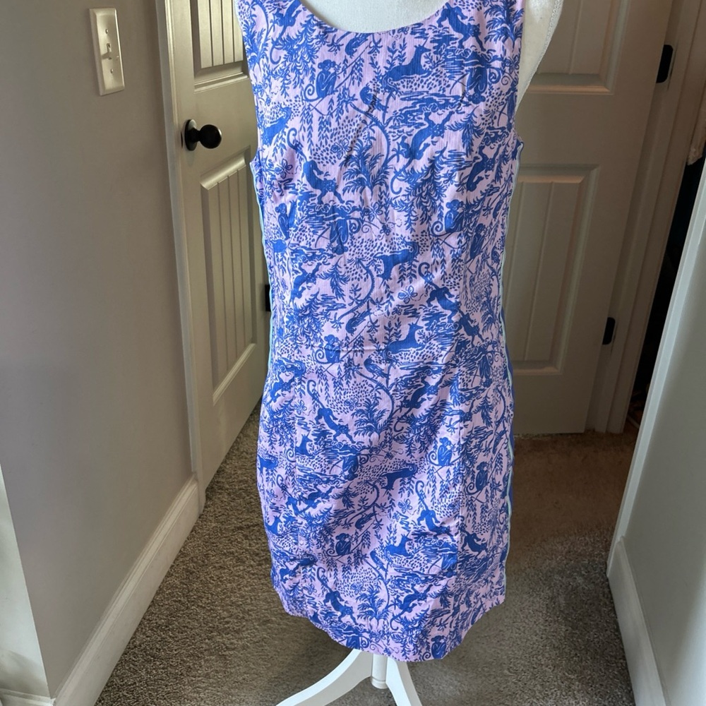 Lilly Pulitzer Sleeveless Blue Floral Print Women's Dress